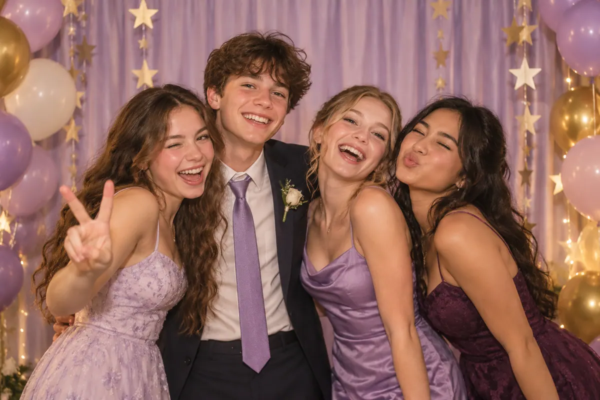 Illustrative scene of students enjoying a school celebration